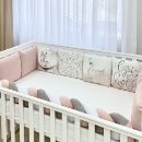 Set lenjerie patut bebe 7 piese Bambi roz (14)